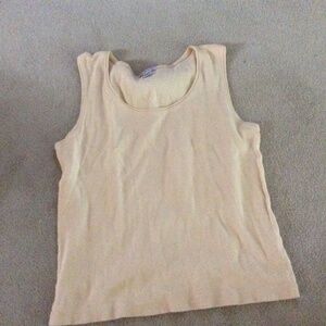 Chico's Light Yellow Scoop Neck Sleeveless Tank Top Sz 3